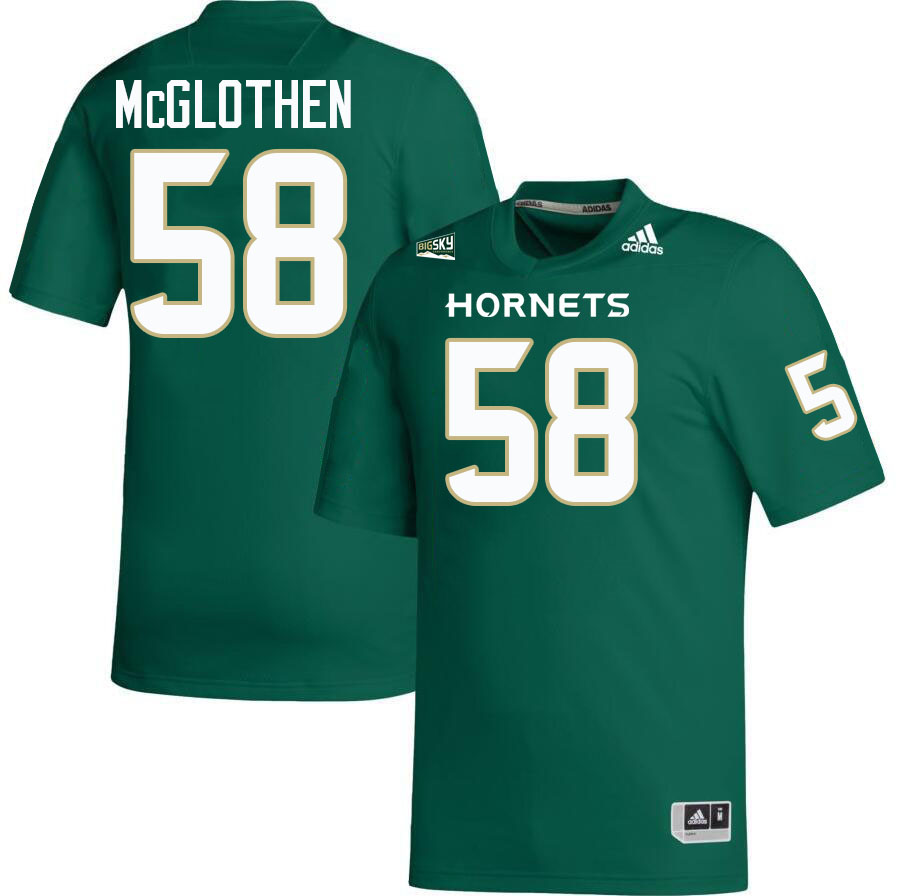 Sacramento State Hornets #58 Jayland McGlothen College Football Jerseys Stitched-Green